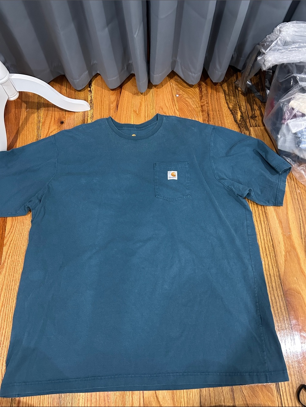 Carhartt Men's Teal Blue Short-Sleeve Pocket Tee